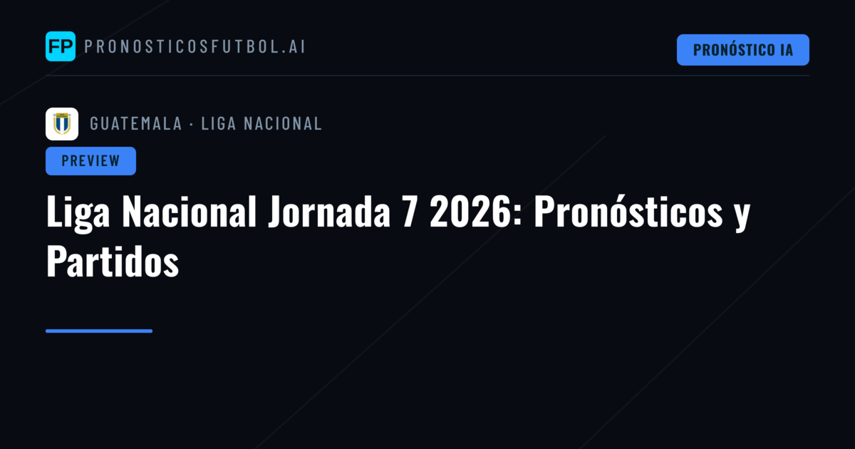 Liga Nacional Jornada 7 2026: Pronósticos y Partidos