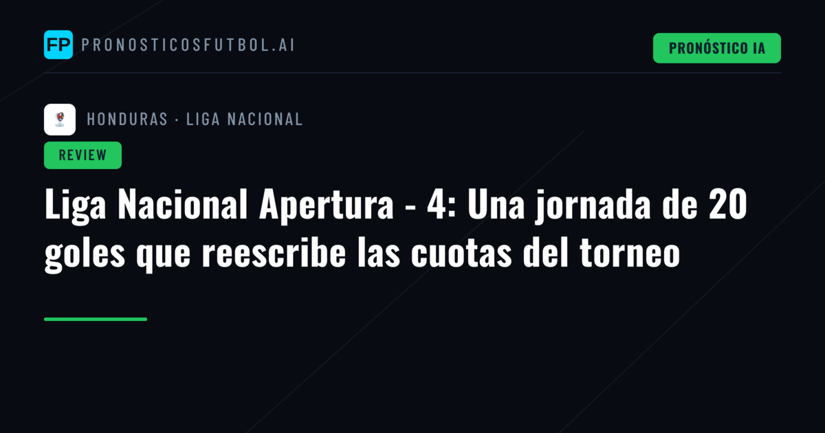 Liga Nacional Apertura - 4: Una jornada de 20 goles que reescribe las cuotas del torneo
