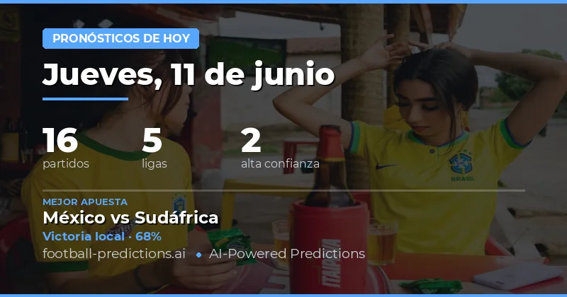 Pronósticos y Consejos de Fútbol — Jueves, 11 de junio, 2026