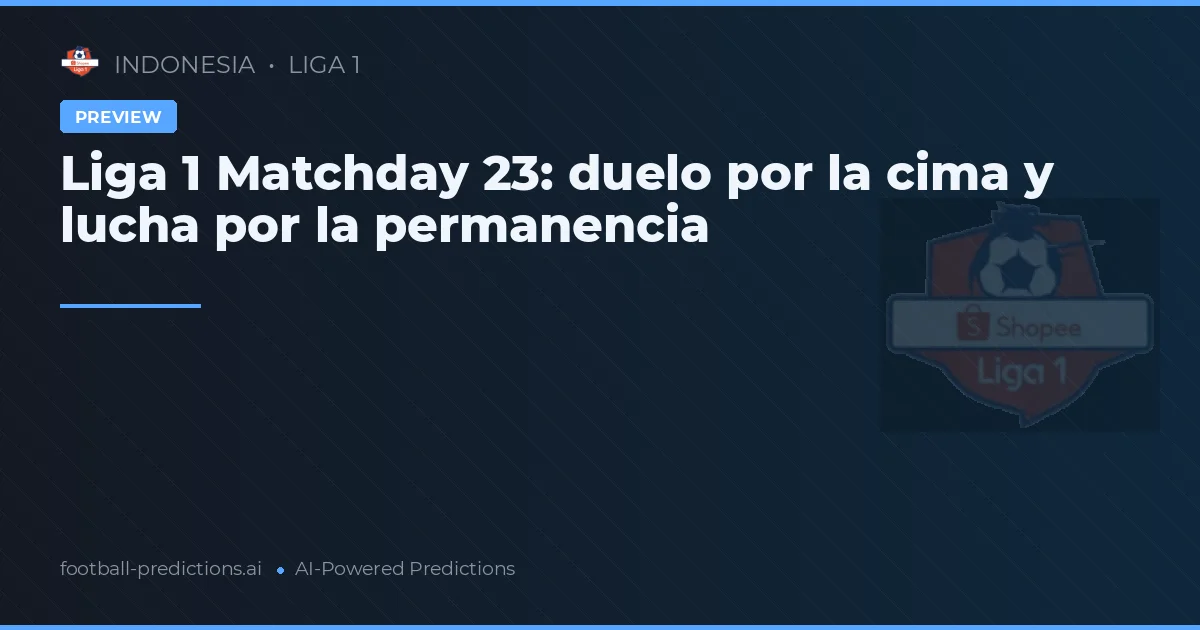 Liga 1 Matchday 23: duelo por la cima y lucha por la permanencia
