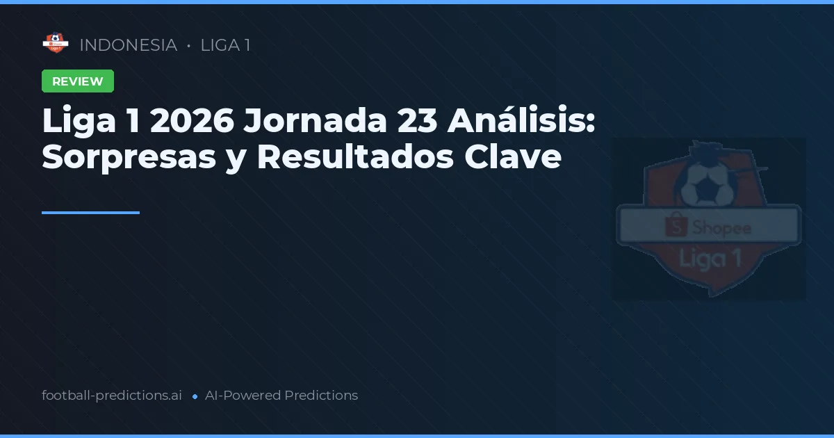 Liga 1 2026 Jornada 23 Análisis: Sorpresas y Resultados Clave