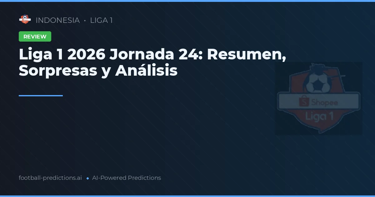 Liga 1 2026 Jornada 24: Resumen, Sorpresas y Análisis