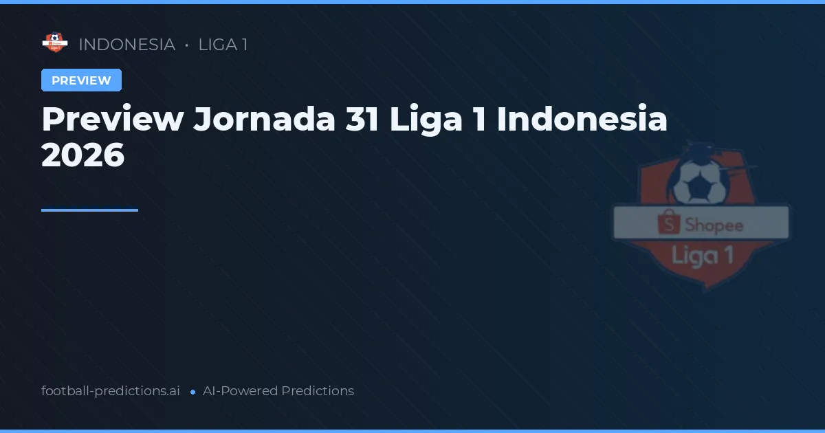 Preview Jornada 31 Liga 1 Indonesia 2026