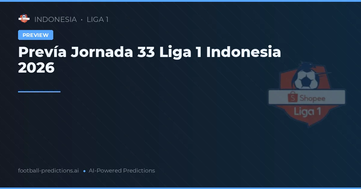 Prevía Jornada 33 Liga 1 Indonesia 2026