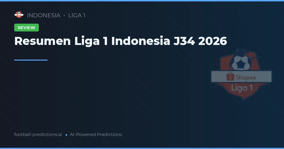 Resumen Liga 1 Indonesia J34 2026