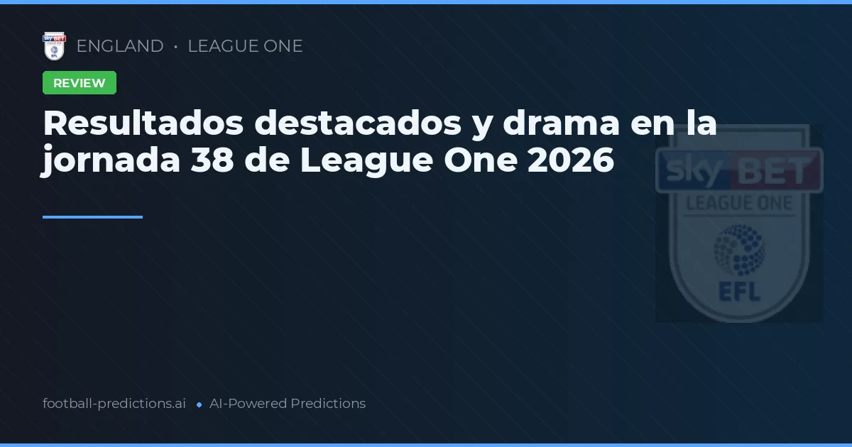Resultados destacados y drama en la jornada 38 de League One 2026