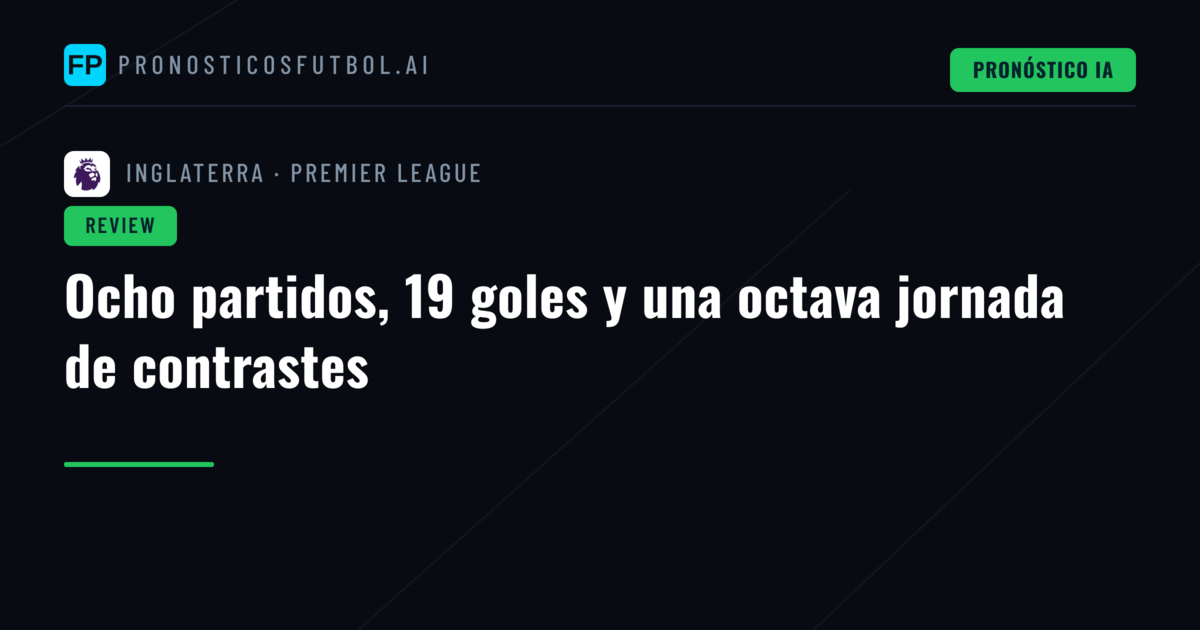 Ocho partidos, 19 goles y una octava jornada de contrastes