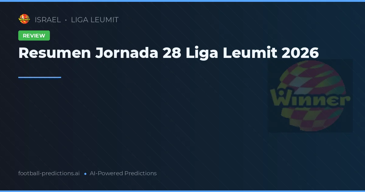 Resumen Jornada 28 Liga Leumit 2026