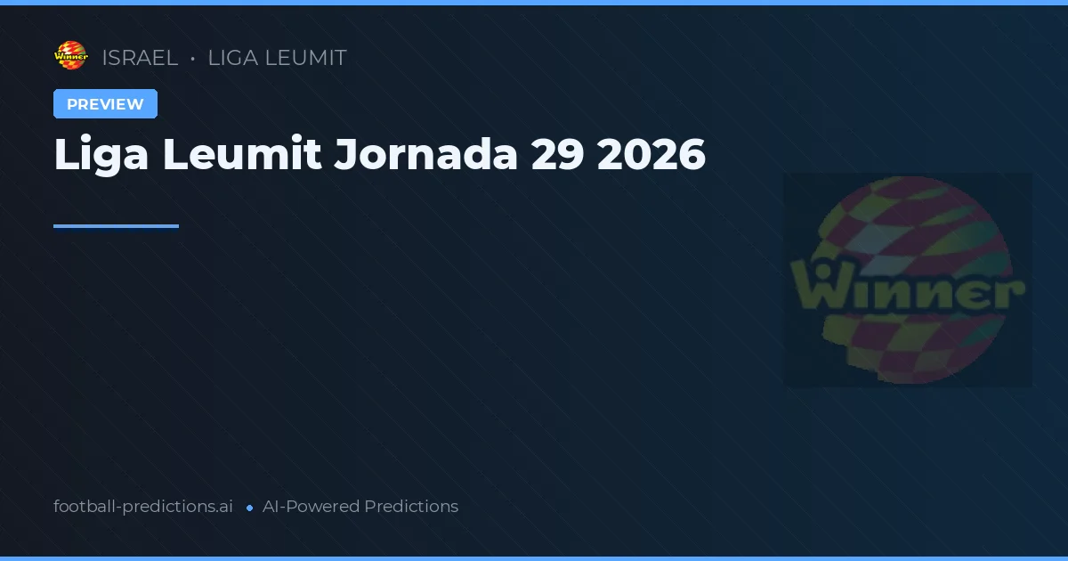 Liga Leumit Jornada 29 2026