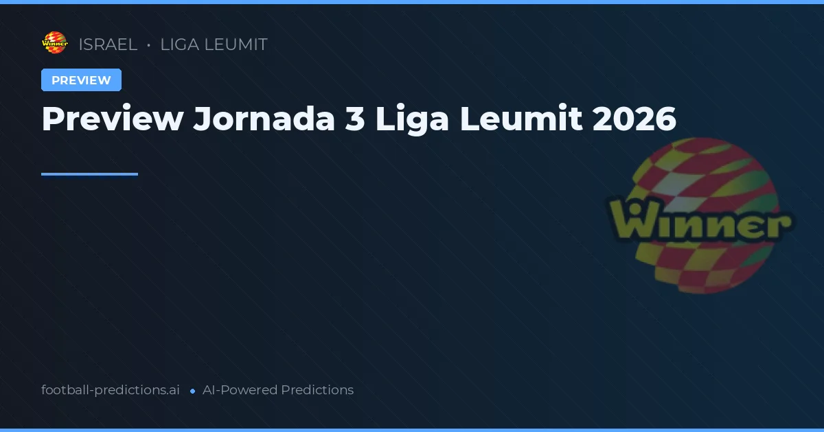 Preview Jornada 3 Liga Leumit 2026
