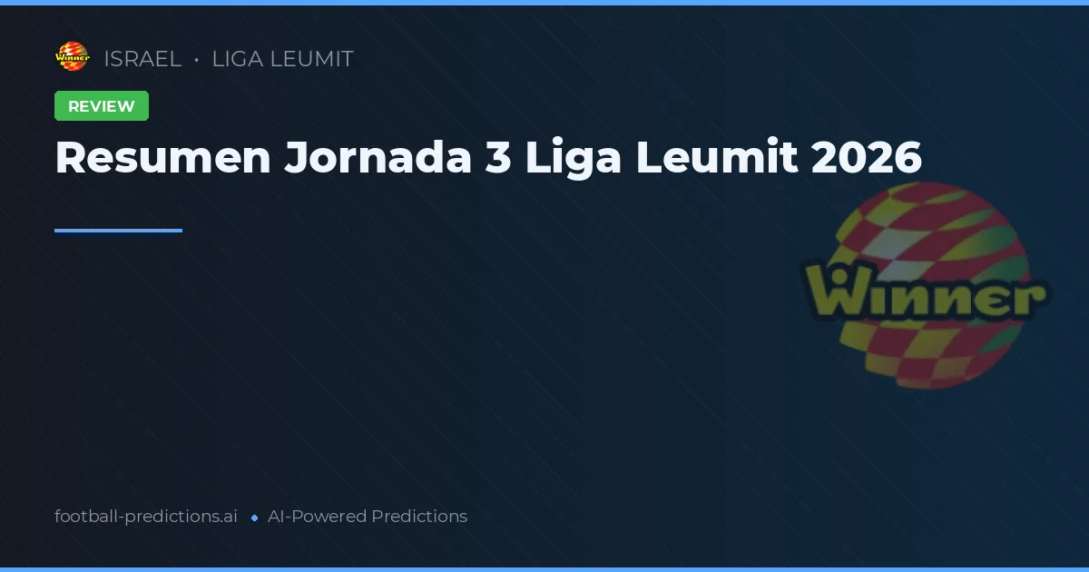 Resumen Jornada 3 Liga Leumit 2026