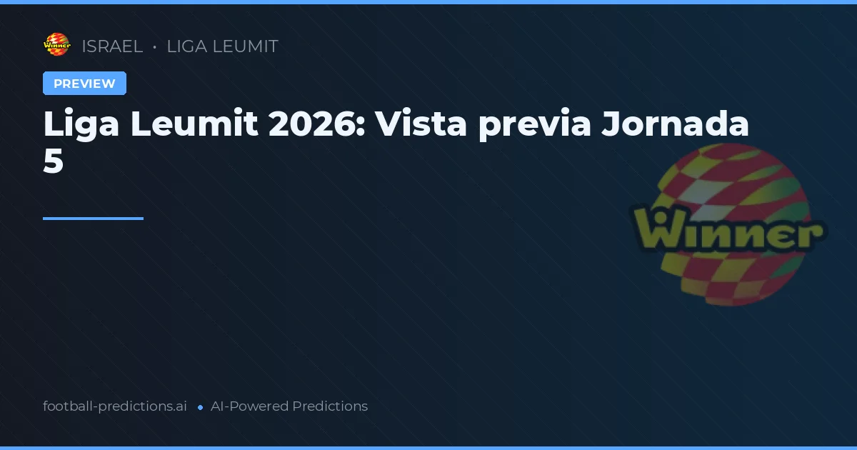 Liga Leumit 2026: Vista previa Jornada 5