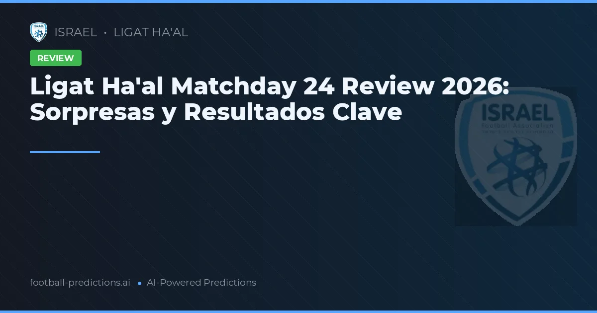 Ligat Ha'al Matchday 24 Review 2026: Sorpresas y Resultados Clave