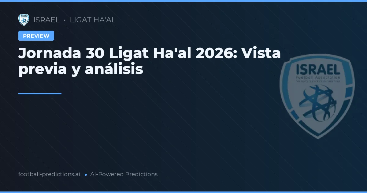 Jornada 30 Ligat Ha'al 2026: Vista previa y análisis