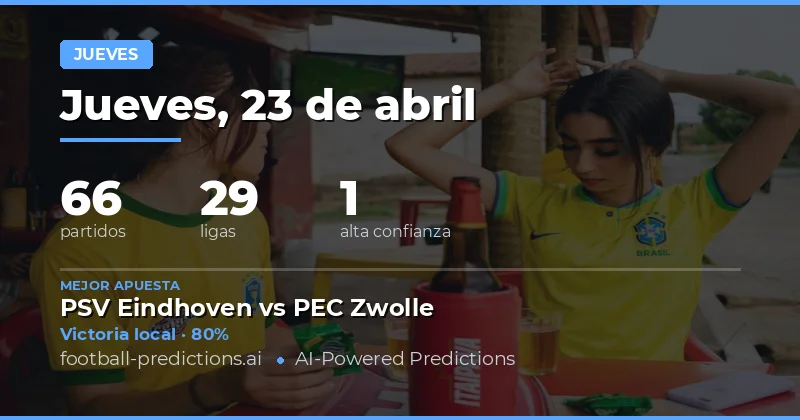 Pronósticos de partidos del jueves 23 de abril