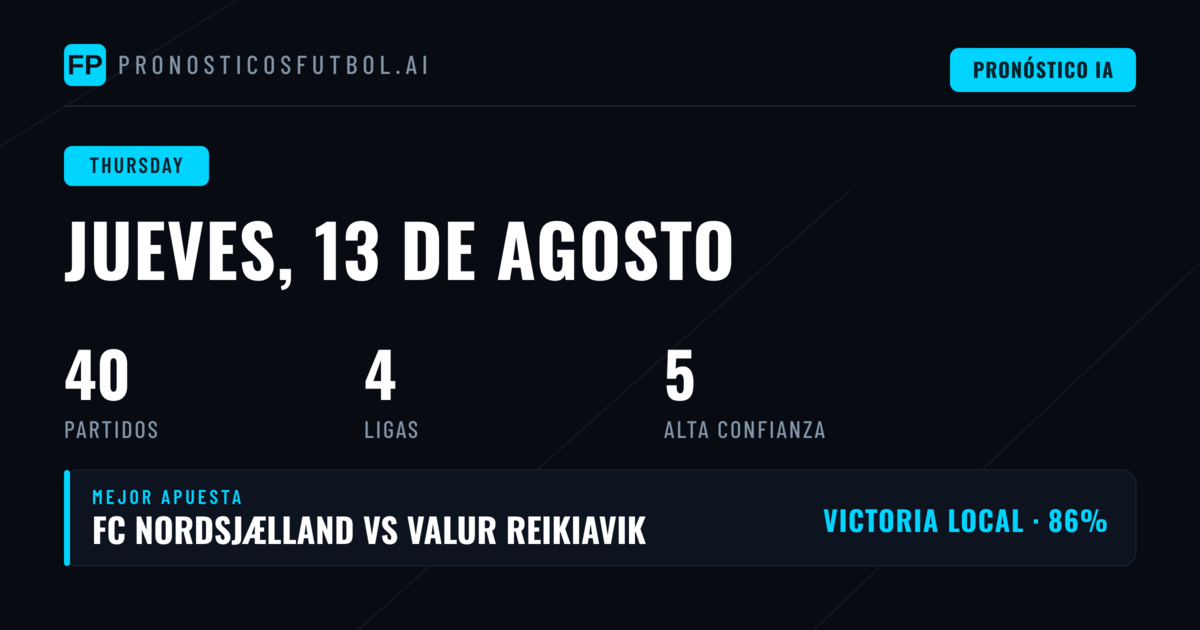Mejores Picks para el Jueves 13 Ago 2026