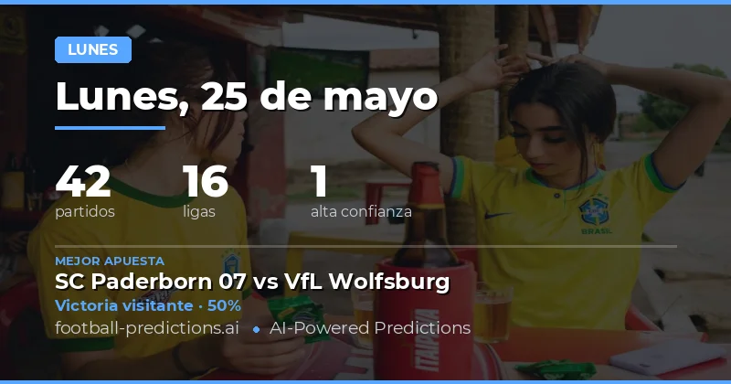 Pronósticos de Fútbol para el Lunes 25 de Mayo de 2026
