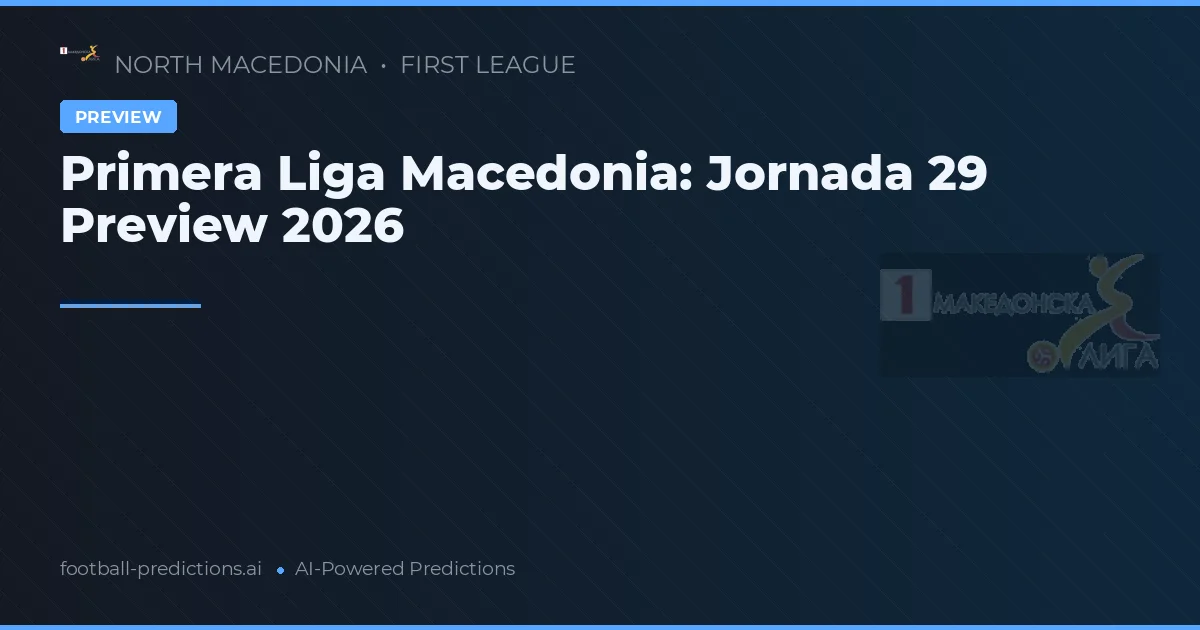 Primera Liga Macedonia: Jornada 29 Preview 2026