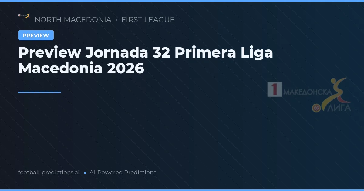 Preview Jornada 32 Primera Liga Macedonia 2026