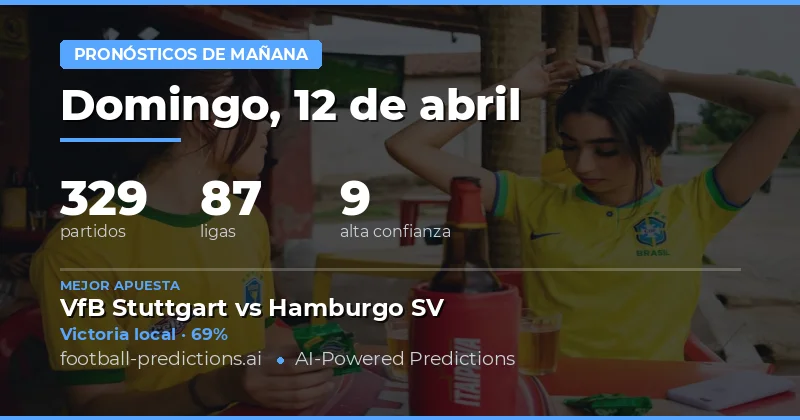 Predicciones para los partidos de mañana 12 de abril de 2026