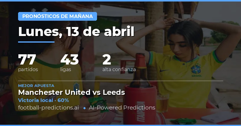 Partidos de mañana 13 de abril de 2026: Análisis y predicciones