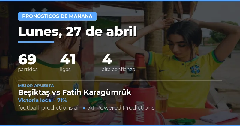 Pronósticos y Consejos de Fútbol — Lunes, 27 de abril, 2026