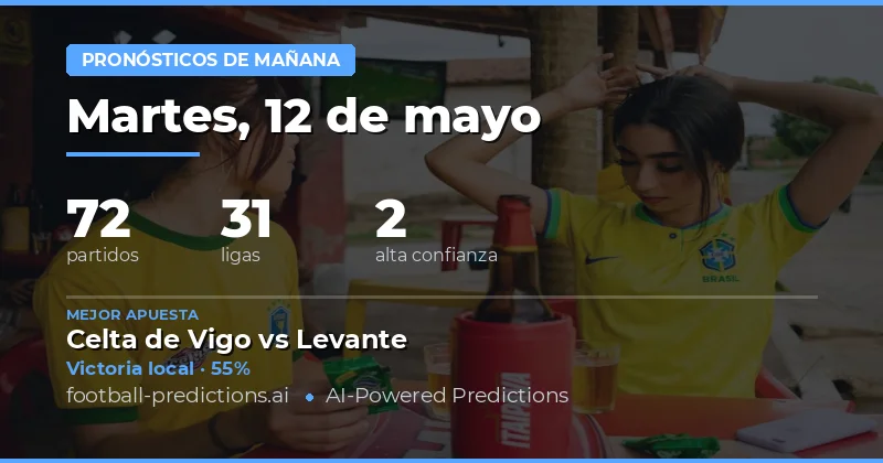 Pronósticos de Fútbol para Mañana 12 May 2026