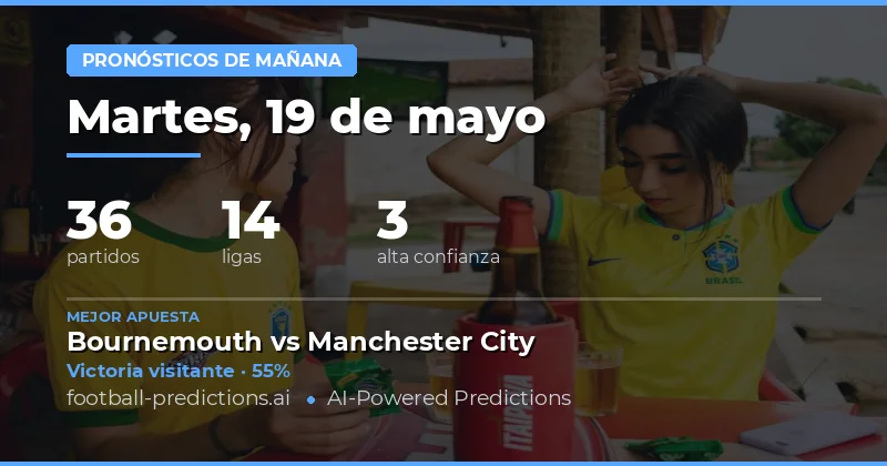 Pronósticos de Fútbol para el 19 de Mayo de 2026