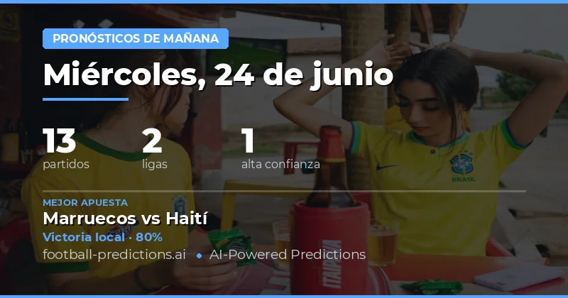 El panorama de apuestas para el miércoles