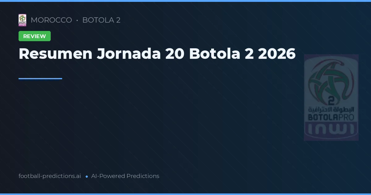 Resumen Jornada 20 Botola 2 2026