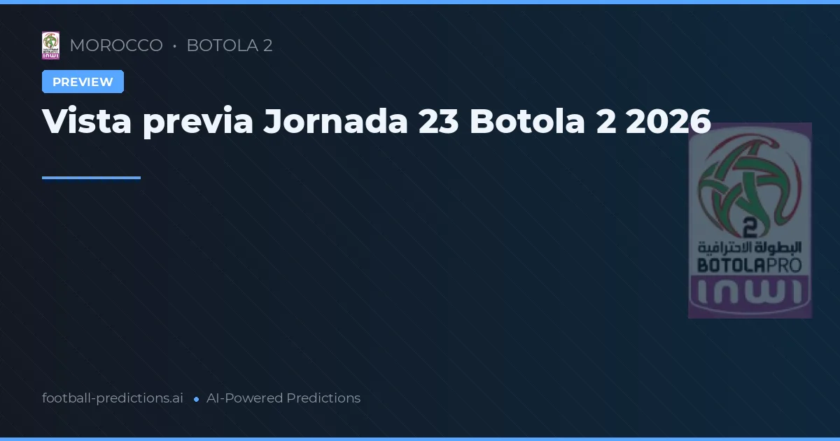 Vista previa Jornada 23 Botola 2 2026