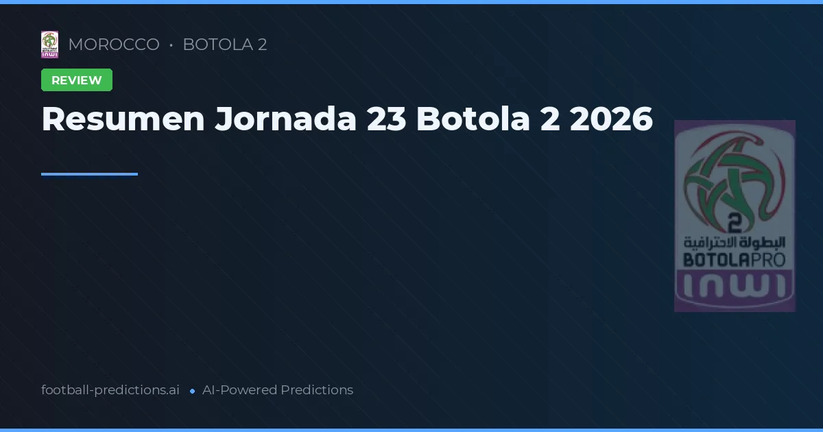 Resumen Jornada 23 Botola 2 2026