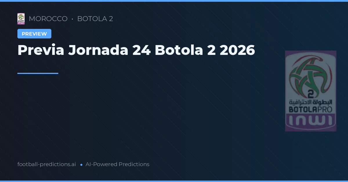 Previa Jornada 24 Botola 2 2026