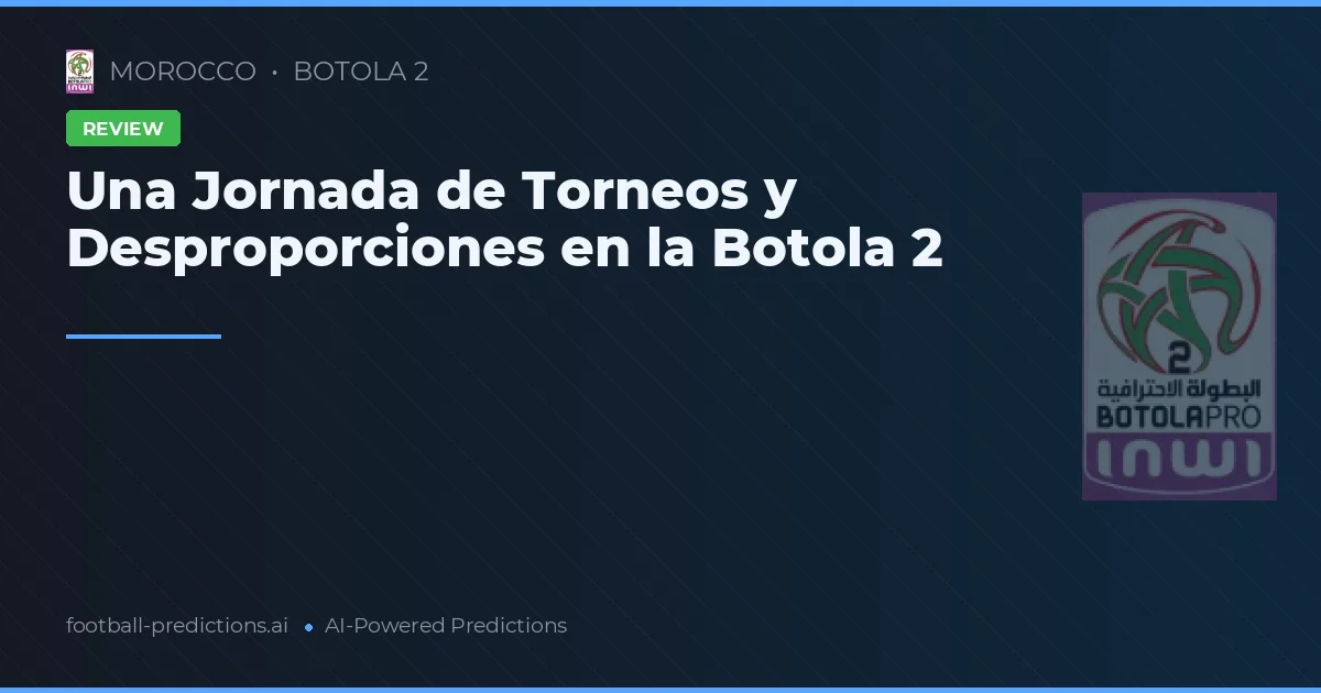 Una Jornada de Torneos y Desproporciones en la Botola 2