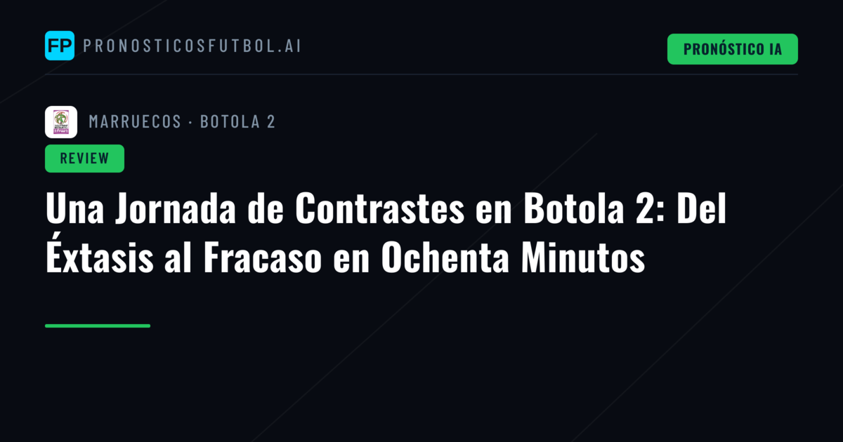 Una Jornada de Contrastes en Botola 2: Del Éxtasis al Fracaso en Ochenta Minutos