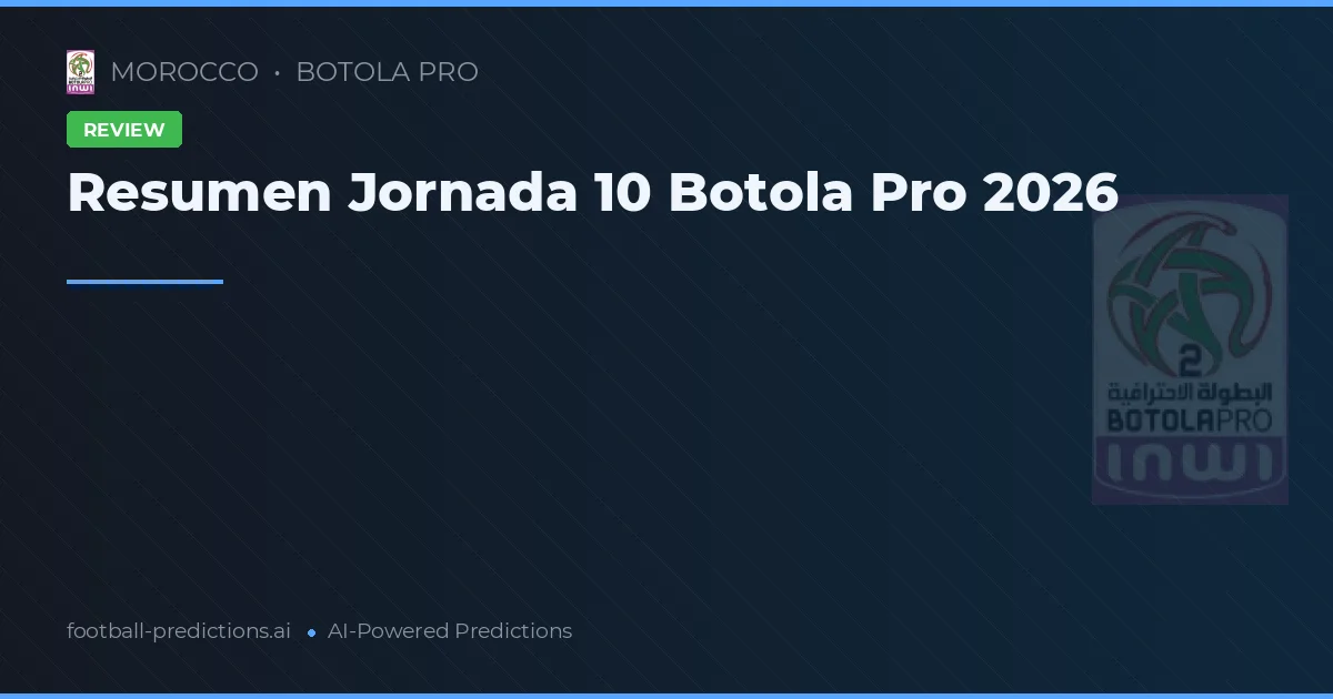 Resumen Jornada 10 Botola Pro 2026