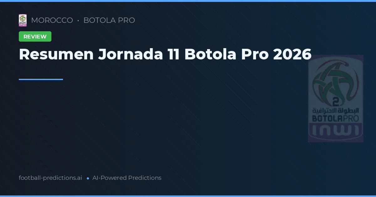 Resumen Jornada 11 Botola Pro 2026
