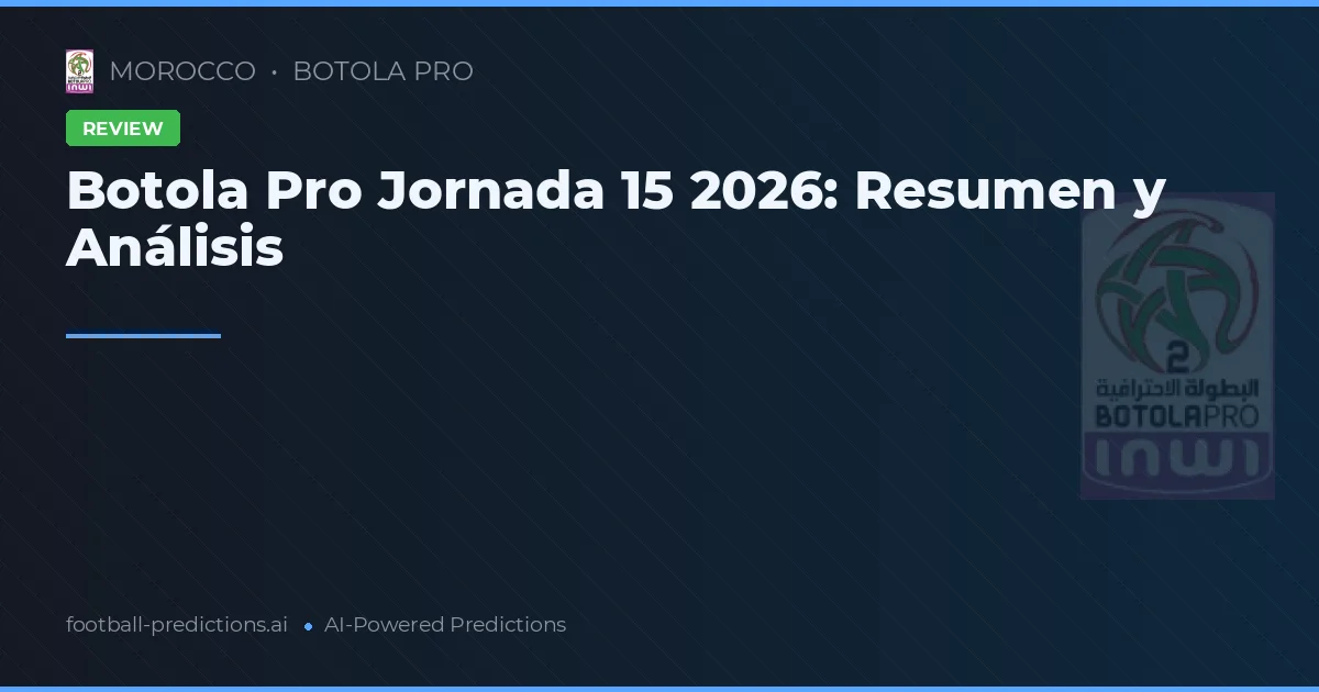 Botola Pro Jornada 15 2026: Resumen y Análisis