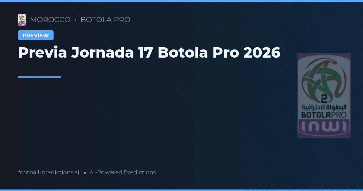 Previa Jornada 17 Botola Pro 2026