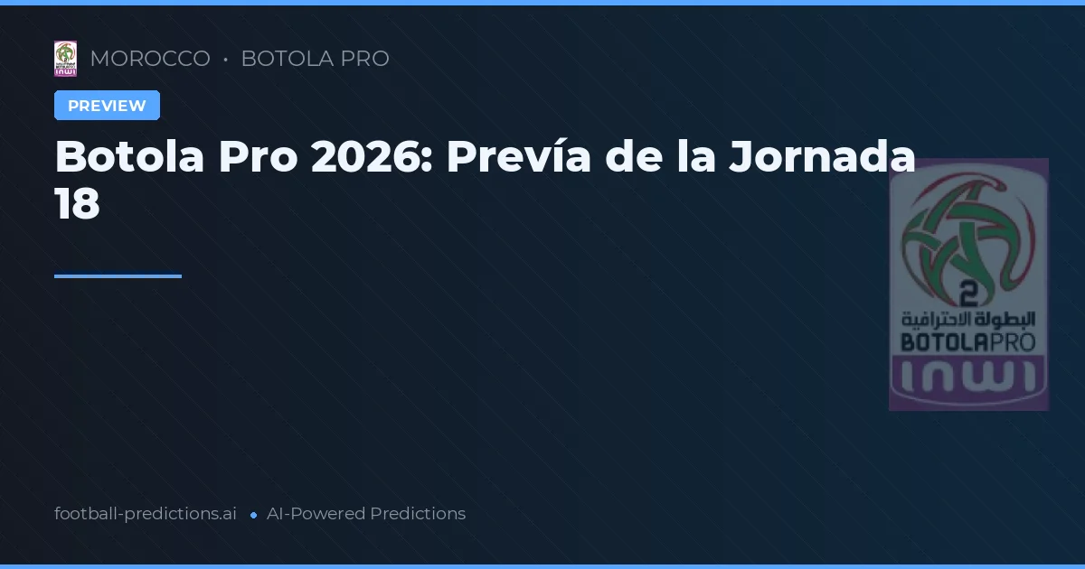 Botola Pro 2026: Prevía de la Jornada 18