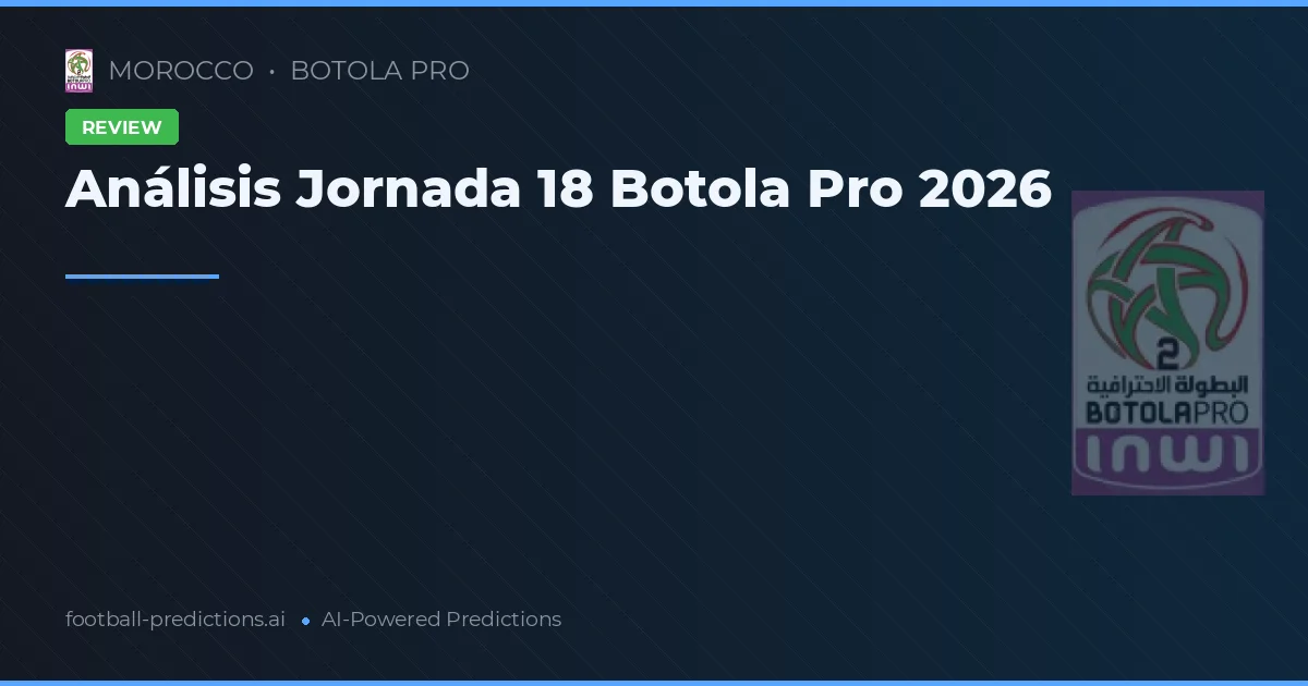 Análisis Jornada 18 Botola Pro 2026