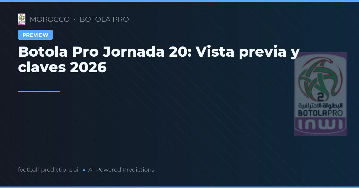 Botola Pro Jornada 20: Vista previa y claves 2026