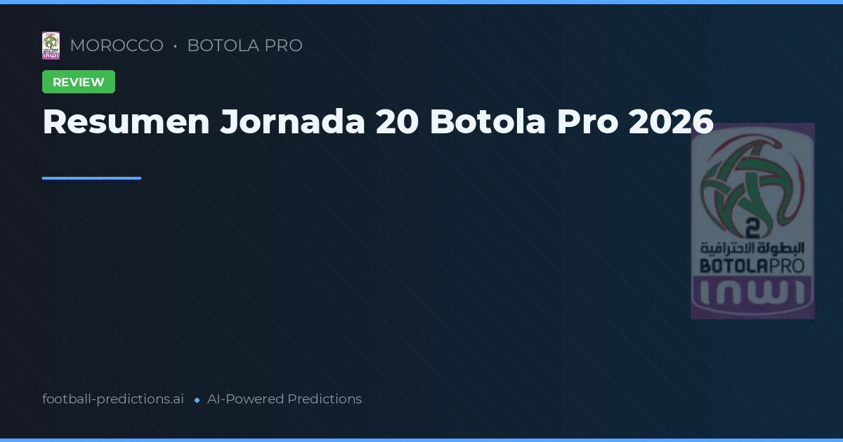 Resumen Jornada 20 Botola Pro 2026