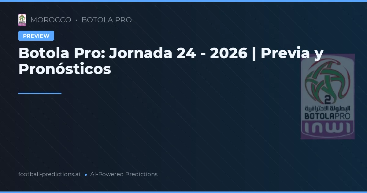 Botola Pro: Jornada 24 - 2026 | Previa y Pronósticos
