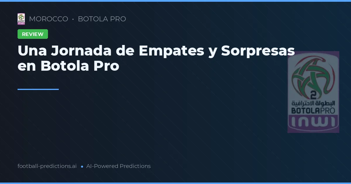 Una Jornada de Empates y Sorpresas en Botola Pro