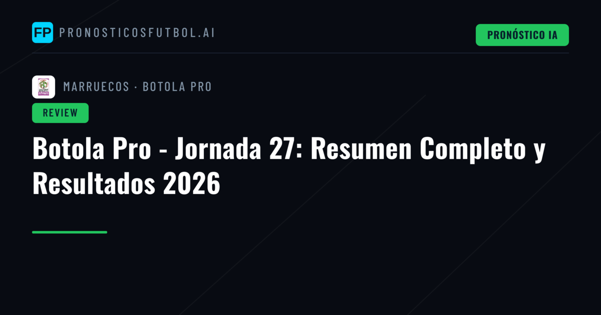 Botola Pro - Jornada 27: Resumen Completo y Resultados 2026
