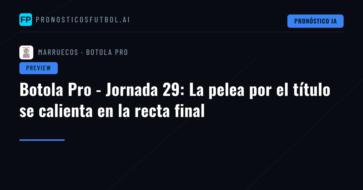 Botola Pro - Jornada 29: La pelea por el título se calienta en la recta final