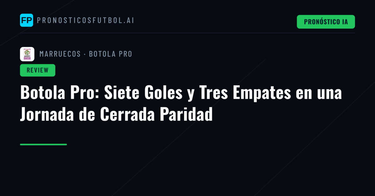 Botola Pro: Siete Goles y Tres Empates en una Jornada de Cerrada Paridad