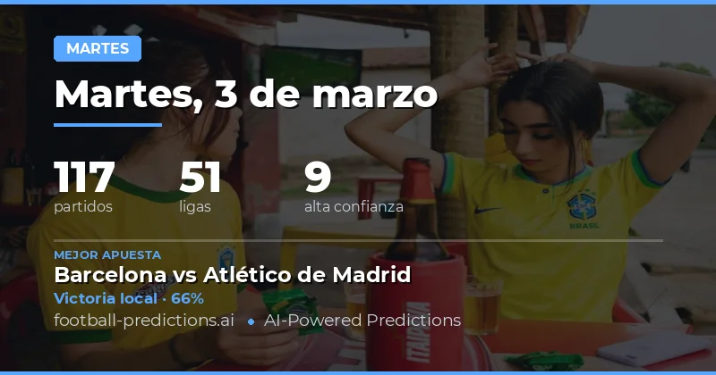 Predicciones futbolísticas 3 marzo 2026: mejores apuestas y pronósticos