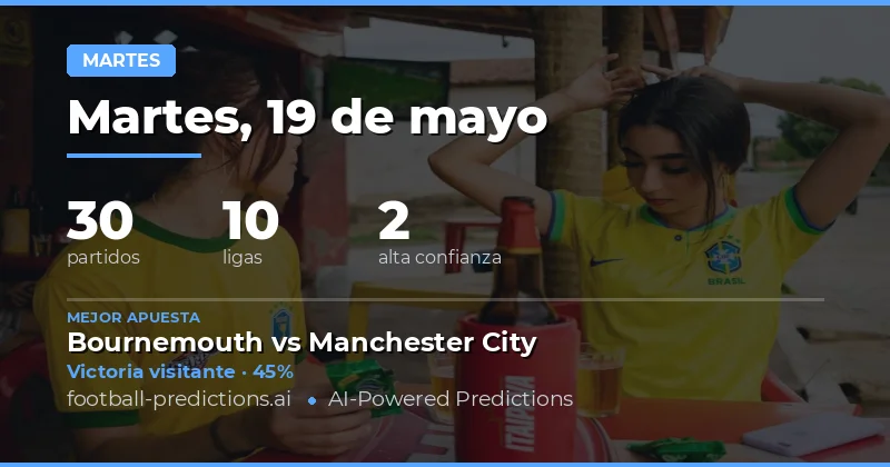 Pronósticos Fútbol Martes 19 May 2026